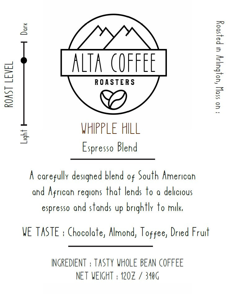 Whipple Hill - Espresso Blend - 12oz Bag